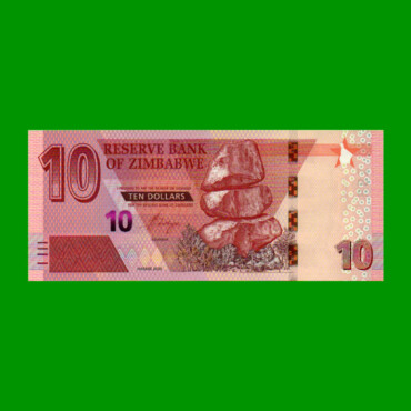 BILLETE DE ZIMBABWE 10 DOLARES, HIBRIDO, PICK W103, ESTADO SIN CIRCULAR.-