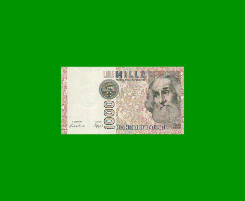 BILLETE DE ITALIA 1.000 LIRAS, PICK 109b, AÑO 1982, ESTADO EXCELENTE.- -