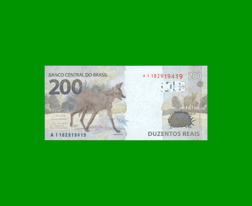 BILLETE DE BRASIL 200 REALES, PICK NEW, N° CAT 370, SERIE AI, AÑO 2020, ESTADO SIN CIRCULAR.- - Imagen 2