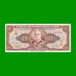 BILLETE DE BRASIL 20 CRUZEIROS, PICK 160a, AÑO 1955, ESTADO EXCELENTE+ .-