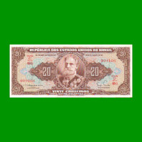 BILLETE DE BRASIL 20 CRUZEIROS, PICK 160a, AÑO 1955, ESTADO EXCELENTE+ .-