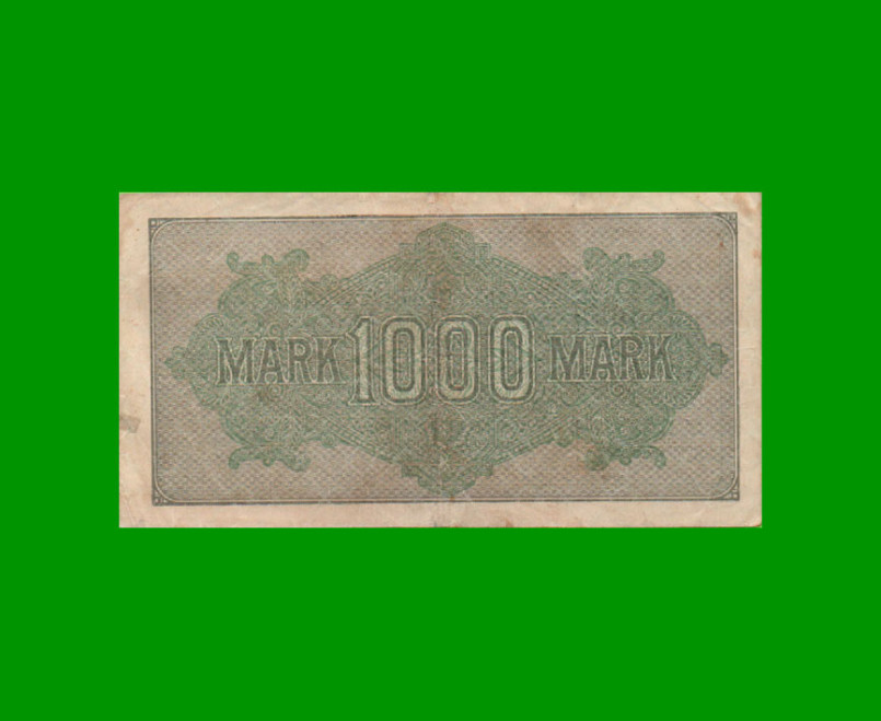 BILLETE DE ALEMANIA 1.000 MARCOS, PICK 76e, AÑO 1922, ESTADO MUY BUENO- .- - Imagen 2