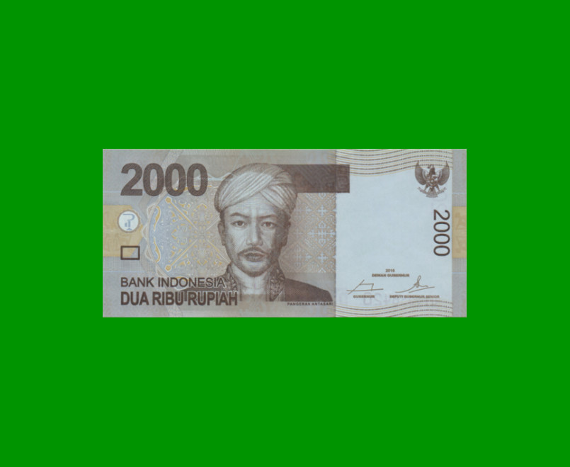 BILLETE DE INDONESIA 2.000 RUPIAS, PICK 148g, AÑO 2009/2016, ESTADO SIN CIRCULAR.-