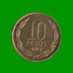 MONEDA DE CHILE 10 PESOS , AÑO 2008 , ESTADO USADA.-