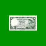 BILLETE DE ESPAÑA 5 PESETAS, PICK 146, AÑO 1954, ESTADO EXCELENTE+ .-