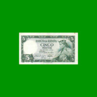 BILLETE DE ESPAÑA 5 PESETAS, PICK 146, AÑO 1954, ESTADO EXCELENTE+ .-