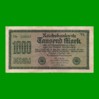 BILLETE DE ALEMANIA 1.000 MARCOS, PICK 76e, AÑO 1922, ESTADO MUY BUENO- .-