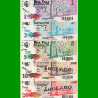 SERIE MUNICIPALIDAD DE BELL VILLE DE 5 BONOS, AÑO 2002/2003, ESTADO EXCELENTE+/ SIN CIRCULAR.-