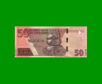 BILLETE DE ZIMBABWE 50 DOLARES, PICK 105, AÑO 2020, ESTADO SIN CIRCULAR.- - Imagen 2