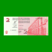 BONO DE CORDOBA $ 2,00, EC 285, AÑO 2002, SERIE G, ESTADO SIN CIRCULAR.-