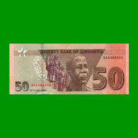 BILLETE DE ZIMBABWE 50 DOLARES, PICK 105, AÑO 2020, ESTADO SIN CIRCULAR.-