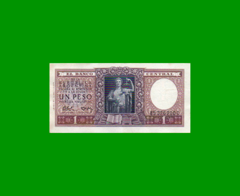 MONEDA NACIONAL $ 1,00, BOT 1915a, AÑO 1956, ESTADO EXCELENTE.-