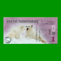 BILLETE DE TERRITORIOS ARTICOS 1 DOLAR POLAR, SPECIMEN, POLYMERO FANTASIA, AÑO 2012, ESTADO SIN CIRCULAR.-
