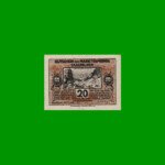 BILLETE DE AUSTRIA NOTGELD CIUDAD DE SAALFELDEN (SALZBURG) 20 HELLER, ESTADO EXCELENTE+ .-
