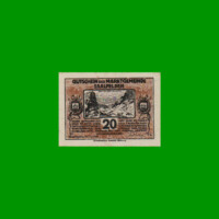 BILLETE DE AUSTRIA NOTGELD CIUDAD DE SAALFELDEN (SALZBURG) 20 HELLER, ESTADO EXCELENTE+ .-