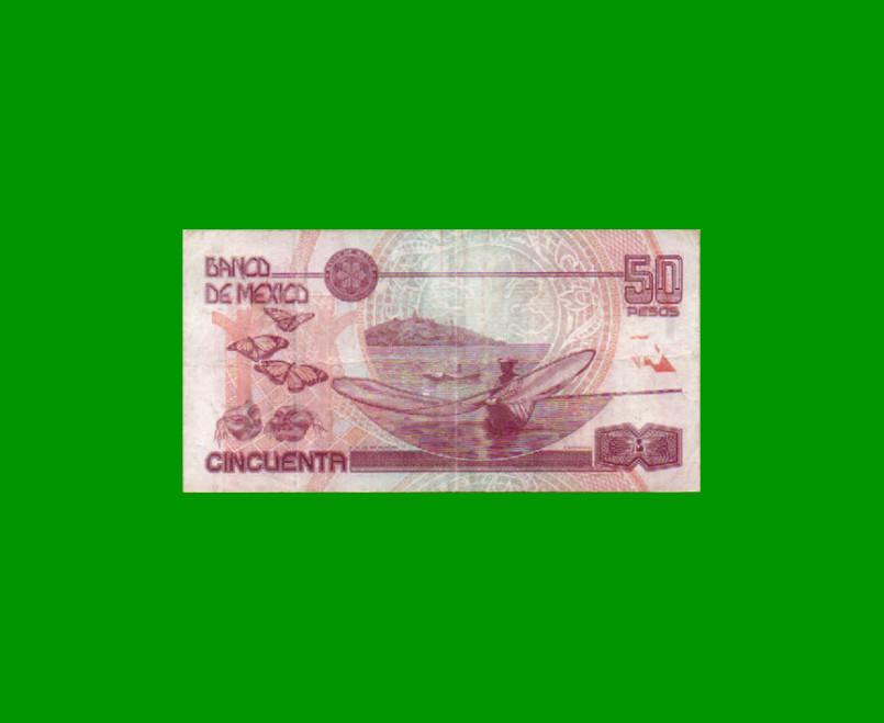 BILLETE DE MEXICO $ 50,00 PICK 112, AÑO 2000, ESTADO BUENO+ .- - Imagen 2