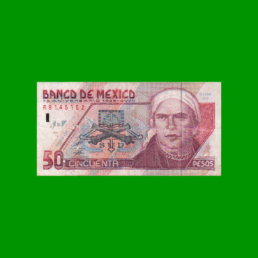 BILLETE DE MEXICO $ 50,00 PICK 112, AÑO 2000, ESTADO BUENO+ .-