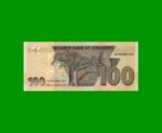 BILLETE DE ZIMBABWE 100 DOLARES, PICK 106, AÑO 2020, ESTADO SIN CIRCULAR.-