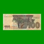 BILLETE DE ZIMBABWE 100 DOLARES, PICK 106, AÑO 2020, ESTADO SIN CIRCULAR.-