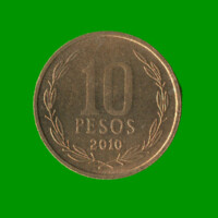 MONEDA DE CHILE 10 PESO , AÑO 2010 , ESTADO USADA.-