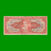 BILLETE DE BRASIL 1.000 CRUZEIROS, PICK 165, AÑO 1960, ESTADO BUENO.-