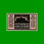 BILLETE DE ALEMANIA NOTGELD CIUDAD DE QUEDLINBURG 50 CENTAVOS, M. M. 1087.2, ESTADO SIN CIRCULAR.-