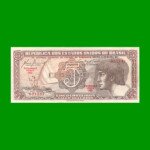 BILLETE DE BRASIL 5 CRUZEIROS, PICK 166a, AÑO 1961, ESTADO EXCELENTE+ .-