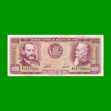 BILLETE DE PERU 1.000 SOLES, PICK 105a, AÑO 1970, ESTADO EXCELENTE.-