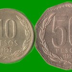 CHILE SET DE CINCO MONEDAS 1, 5, 10, 50 Y 100 PESOS, AÑO 1995/ 1998, ESTADO NUEVAS.-