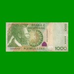 BILLETE DE ALBANIA 1.000 LEKE, PICK 69, AÑO 2001, ESTADO BUENO+ .-