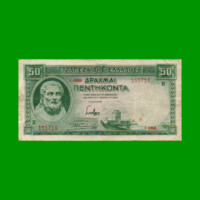 BILLETE DE GRECIA 50 DRACMAS, PICK 107, AÑO 1939, ESTADO MUY BUENO- .-