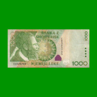 BILLETE DE ALBANIA 1.000 LEKE, PICK 69, AÑO 2001, ESTADO BUENO+ .-