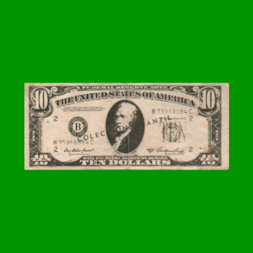 BILLETE DE EEUU 10 DOLARES, COLECCION ANTIL, PUBLICITARIO FANTASIA, ESTADO BUENO+ .-