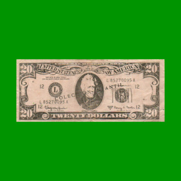BILLETE DE EEUU 20 DOLARES, COLECCION ANTIL, PUBLICITARIO FANTASIA, ESTADO BUENO.-