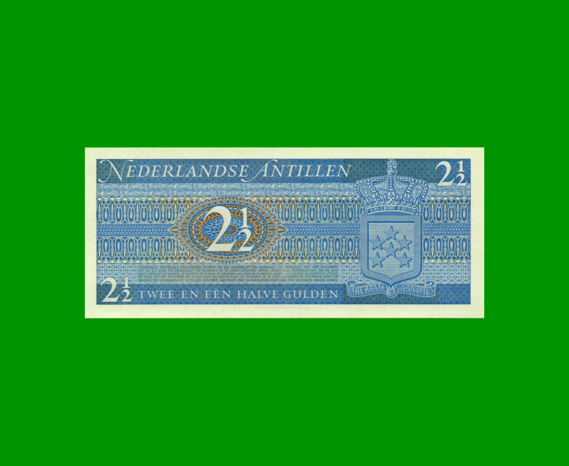 BILLETE DE ANTILLAS HOLANDESAS 2 1/2 GULDEN, PICK 21a, AÑO 1970, ESTADO SIN CIRCULAR.- - Imagen 2