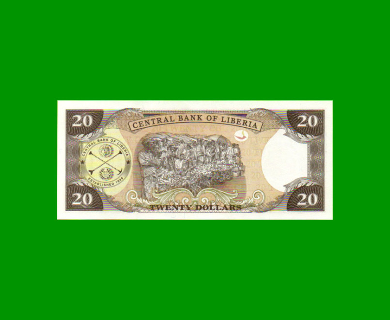 BILLETE DE LIBERIA 20 DOLARES, PICK 28c, AÑO 2006, ESTADO SIN CIRCULAR.- - Imagen 2