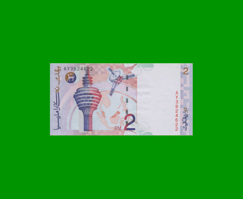 BILLETE DE MALASIA 2 RINGGIT, PICK 40a, ESTADO SIN CIRCULAR.- - Imagen 2