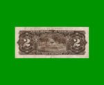 BILLETE DE COSTA RICA 2 COLONES, PICK 235, AÑO 1967, ESTADO MUY BUENO- .- - Imagen 2