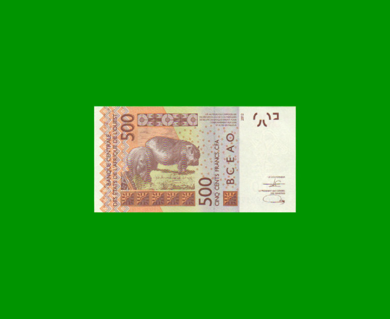 BILLETE DE AFRICA DEL OESTE - TOGO 500 FRANCOS, PICK 819T, ESTADO SIN CIRCULAR.- - Imagen 2