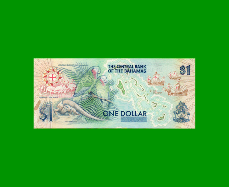 BILLETE DE BAHAMAS 1 DOLAR, PICK 50, AÑO 1992, ESTADO SIN CIRCULAR.- - Imagen 2