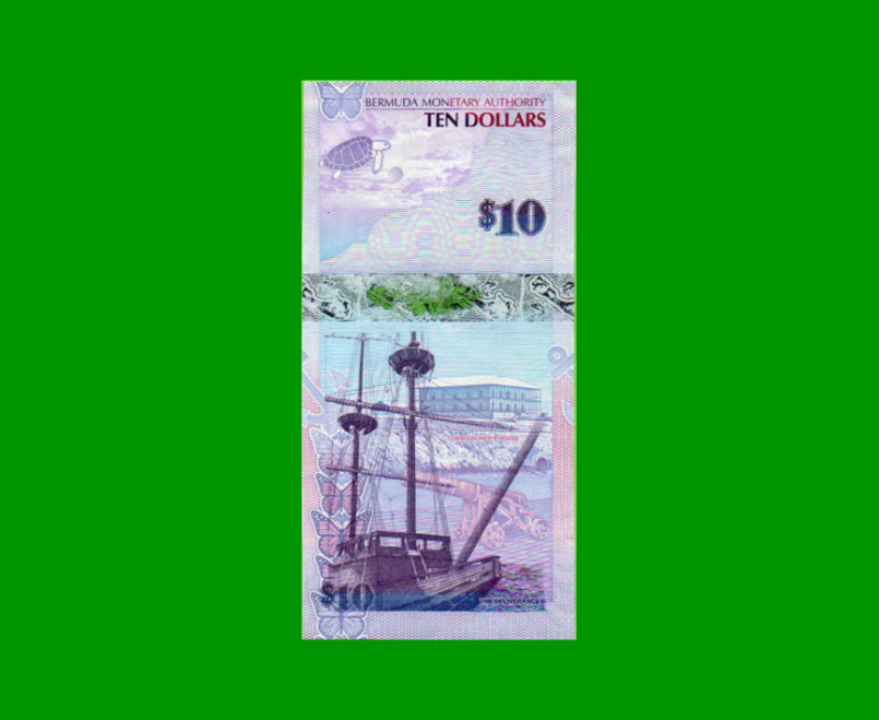 BILLETE DE BERMUDA 10 DOLARES, HIBRIDO, PICK 59, ESTADO SIN CIRCULAR.- - Imagen 2