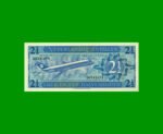 BILLETE DE ANTILLAS HOLANDESAS 2 1/2 GULDEN, PICK 21a, AÑO 1970, ESTADO SIN CIRCULAR.-