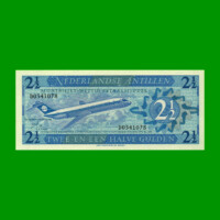 BILLETE DE ANTILLAS HOLANDESAS 2 1/2 GULDEN, PICK 21a, AÑO 1970, ESTADO SIN CIRCULAR.-