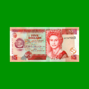 BILLETE DE BELICE 5 DOLARES, PICK 67c, ESTADO SIN CIRCULAR.-
