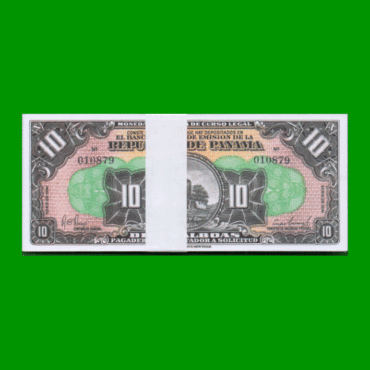 FAJO DE BILLETES DE PANAMA, 10 BALBOAS, FASCIMIL, ESTADO SIN CIRCULAR.-