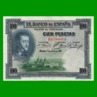 BILLETE DE ESPAÑA 100 PESETAS, PICK 69c, AÑO 1936, ESTADO EXCELENTE- .-
