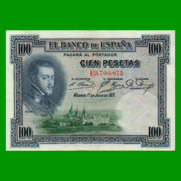 BILLETE DE ESPAÑA 100 PESETAS, PICK 69c, AÑO 1936, ESTADO EXCELENTE- .-