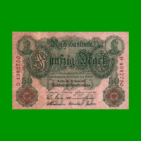 BILLETE DE ALEMANIA 50 MARCOS, PICK 41, AÑO 1910, ESTADO MUY BUENO- .-