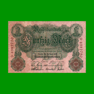 BILLETE DE ALEMANIA 50 MARCOS, PICK 41, AÑO 1910, ESTADO MUY BUENO- .-