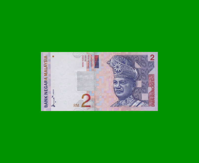 BILLETE DE MALASIA 2 RINGGIT, PICK 40a, ESTADO SIN CIRCULAR.-